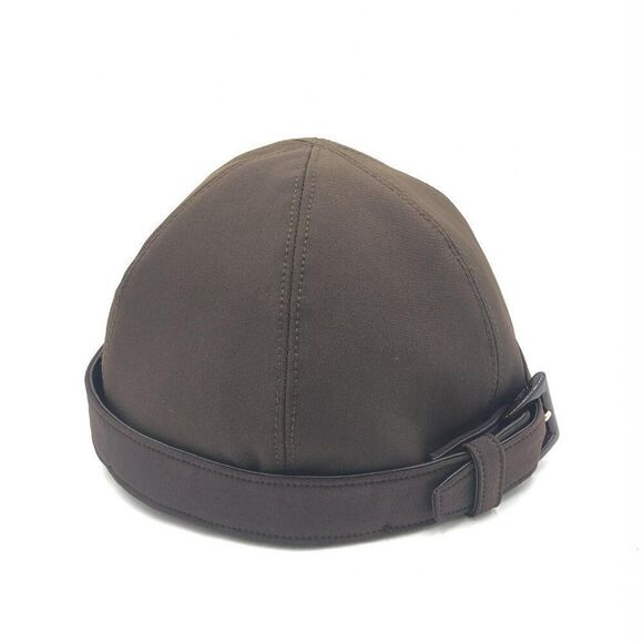 NWOT PRADA Brown Nylon Riding Cap Size M - Picture 4 of 11